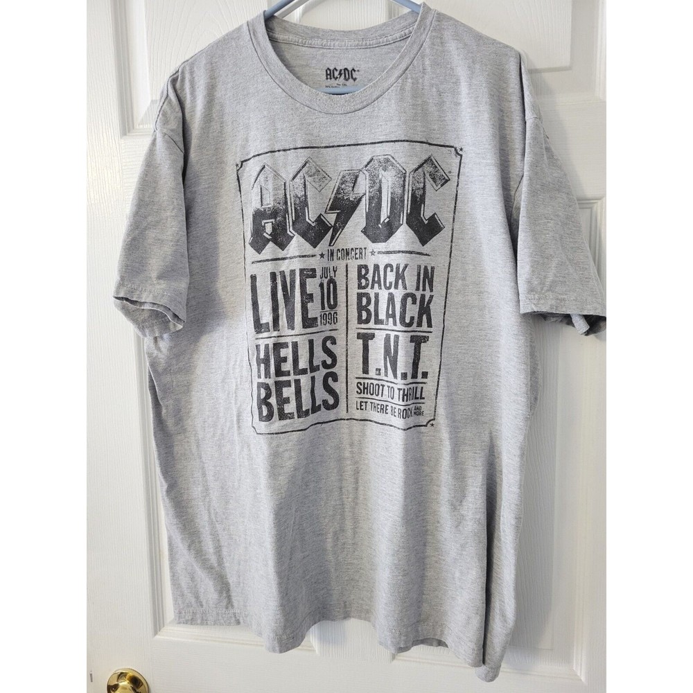 AC/DC Rock Band Men T-Shirt XXL Gray Logo Graphic